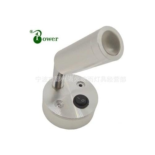 Marine Boat Yacht 12V 2W SILVER BLACK MARINE INTERIOR LED READING LAMP