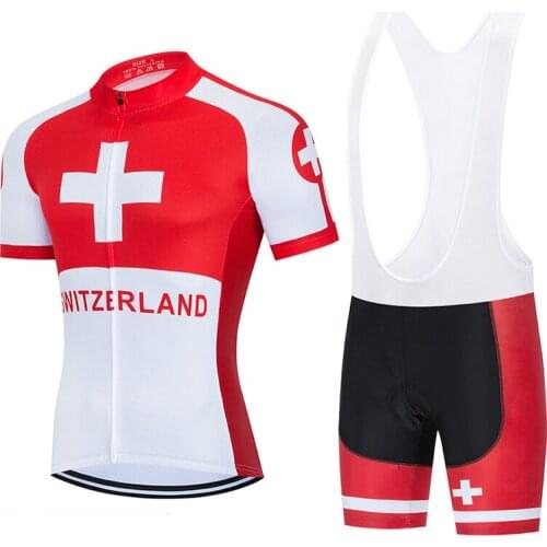 2022 New i2022 Team Switzerland Cycling Jersey 9D Gel Set MTB Bicycle Clothing Bike Clothes Ropa Ciclismo Mens Short Maillot C