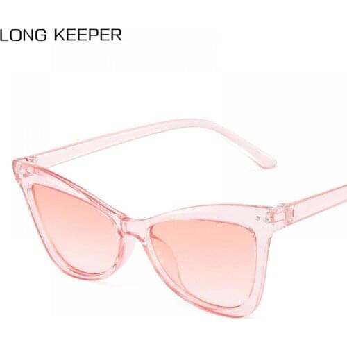 LongKeeper Sexy Cat Eye Sunglasses Women 2021 Brand Designer Vintage Triangle Sun Glasses Black Pink Eyewear Shades UV400 Oculos