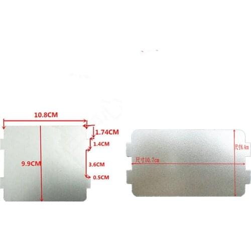 10pcs 10.8*9.9 /10.7*6.4cm Microwave Ovens Plates Sheets Microwave Mica Sheets for Midea Magnetron Cap Microwave Oven Mica sheet