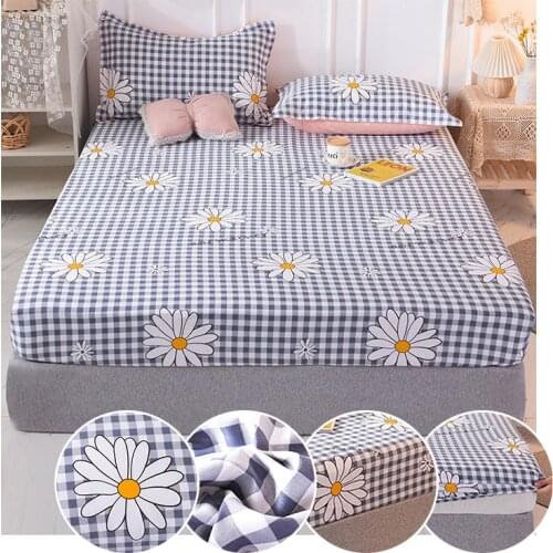 100% cotton sheets stripe mattress cover bed sheet solid color fitted sheet bedspread twin full queen king 18 sstyle