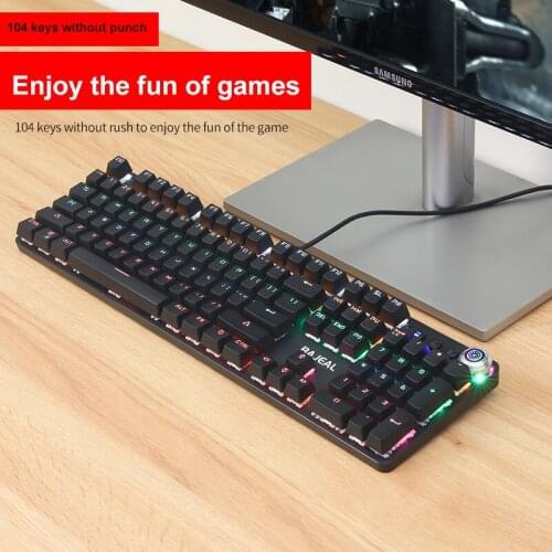 104 Keys USB Wired Gaming Mechanical Keyboard Wired Blue Switch Gaming Mechanical PC Keyboard For Game Laptop PC 2021