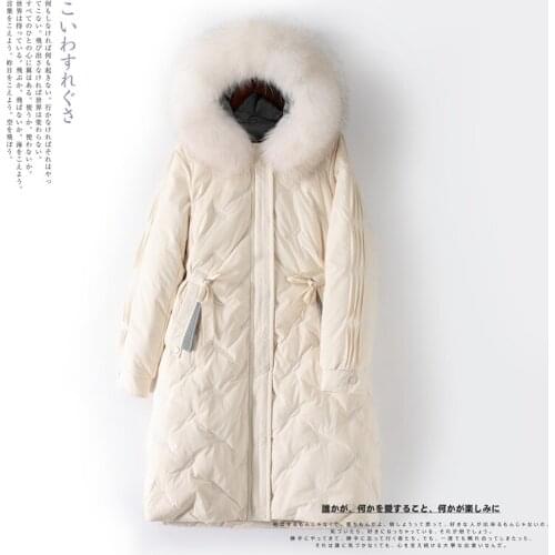 Clearance mid-length down jacket 2020 new womens waist slimming slim thick embroidered winter warm jacket 200g-250g Yes