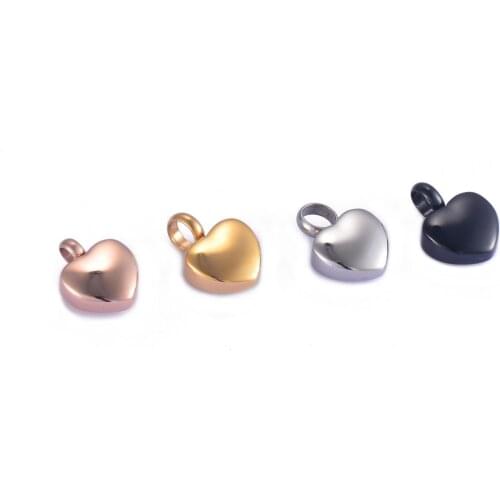 Real Stainless Steel Small Heart Cremation Charm Pendant Memorial Ashes Urn Jewelry Makings Keepsake Accessories