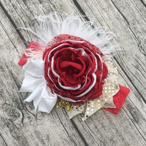 Christmas Red Flower Headband