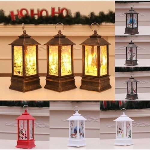 Christmas Santa Claus/snowman/deer Castle Lamp Light Hanging Lantern Ornament 2