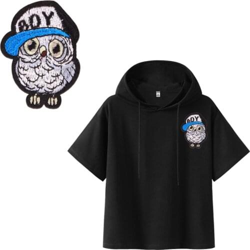 Cute Animal owl Patch Iron on Patches for Clothes Heat Transfer Badge Sew on Sticker for Kids Clothing Embroidery Applique DIY G