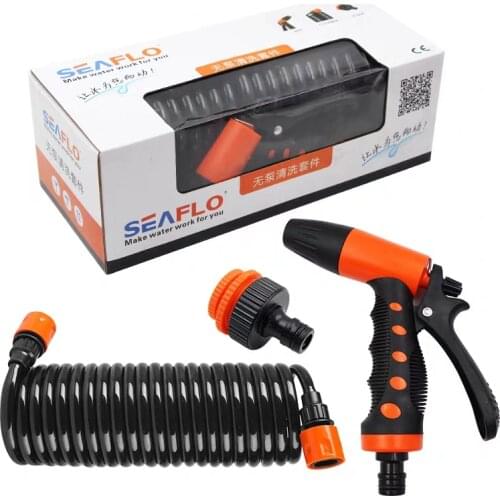 Hosecoil Washdown System Faucet Cleaning kit water gun without Pump Kit for Marine RV Boat Spraying