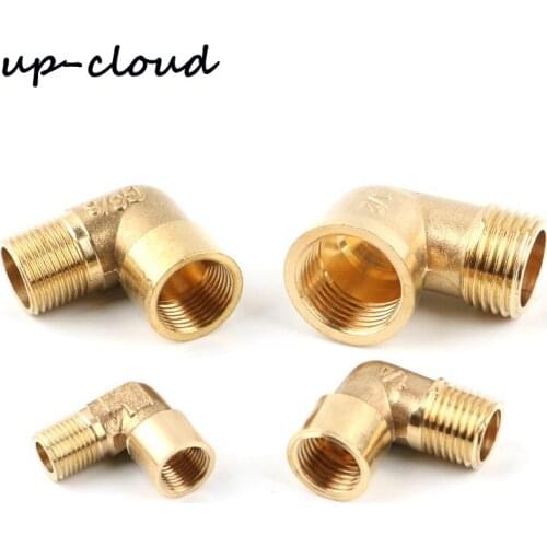 2pcs brass 1/8" 1/4" 3/8" 1/2" male to female thread elbow connector air pipe joint pneumatic adapter water air pump parts