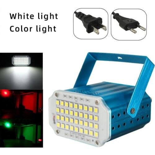 36 LED strobe party stage flash RGB white light mini disco DJ room strobe light sound activated flashing light