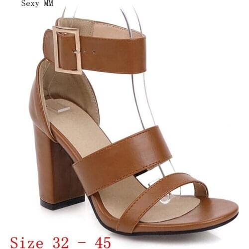Women Gladiator Sandals High Heels Pumps Summer Shoes Woman High Heel Sandals Small Plus Size 32 - 45