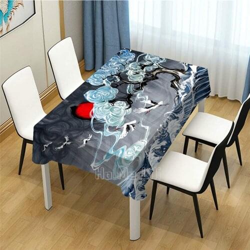 Japanese Art Design Rectangle Tablecloth Picnic Bbq Kitchen Dining Decoration