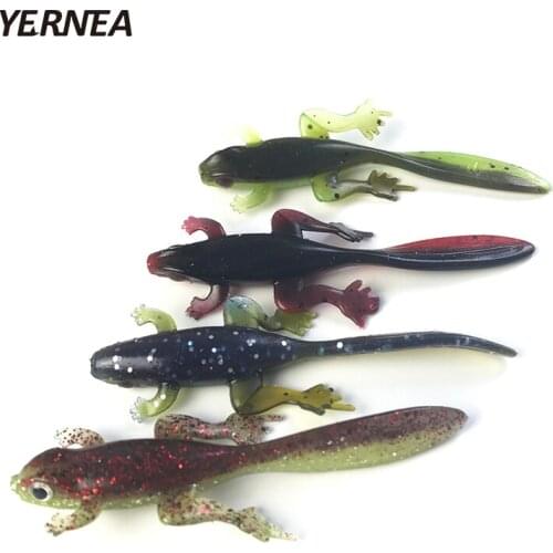Yernea 20Pcs/Lot 3.7g 4 Colors Bionic Lifelike Fish Fishy Smell Road BaitSoft Fishing Lure Frog Tadpole Soft Bait Imitation