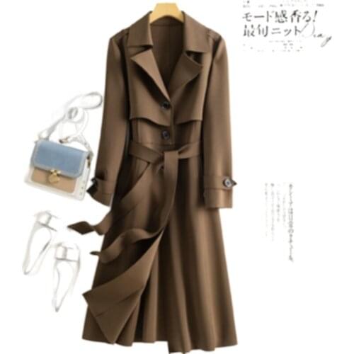 Womens windbreaker womens British style coat spring new large size fashion coat coat
