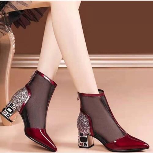 Women Boots Mesh Sandals 2021 Summer New Fashion Woman Ankle Boots Ladies Shoes Plus Size Cool Boot Female Shoe Botines Mujer