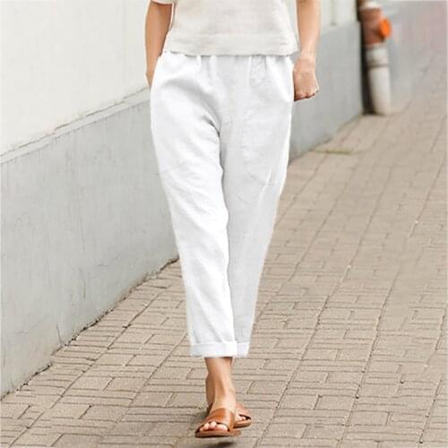 2021 Summer Women Fashion Female Trousers Solid Color All-match Exquisite Women Cropped Pants for Daily Wear Business Trousers