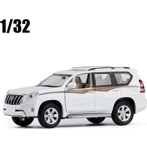 1:32 2016 2019 TOYOTA Land Cruiser PRADO SUV Die cast Alloy Car Model Diecasts & Toy Sound Light Pull Back Kids Toy Collection