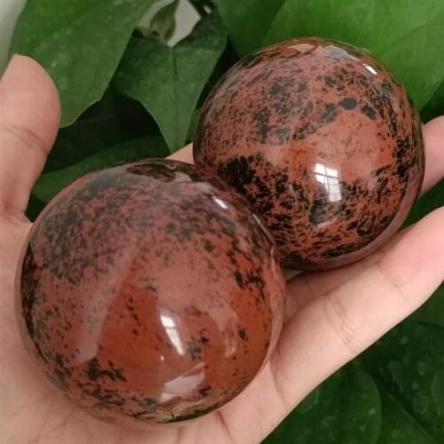 1pc Natural Red Mahogany Obsidian Stone Ball Mineral Quartz Sphere Crystal Ball Healing Feng Shui