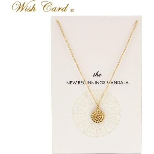 Wish Card 1pc Fashion Mandala Flower Charms Link Chain Necklace Flower Pendant Jewelry for Women Party Collar Gift CN151