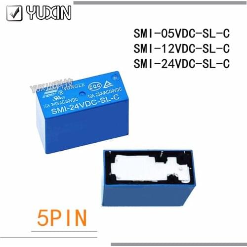 10PCS/LOT 100%Original&New Relay SMI-5VDC-SL-C SMI-12VDC-SL-C SMI-24VDC-SL-C SMI 24VDC SL C 10A 250VAC/30VDC 5pin 5V 12V 24V