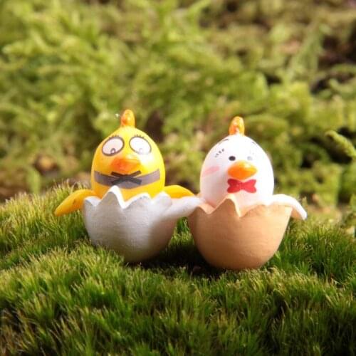 2pcs/lot Action Figure Super Cute Meng chicken egg lovers 3cm PVC DIY Microcosmic Micro Landscape decoration Doll Model Anime