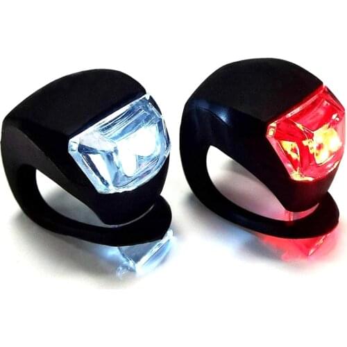 2pcs LED Bicycle Bike Cycling Silicone Head Front Rear Wheel Safety Light Lamp Set Ultra Bright Waterproof Bike accessorie