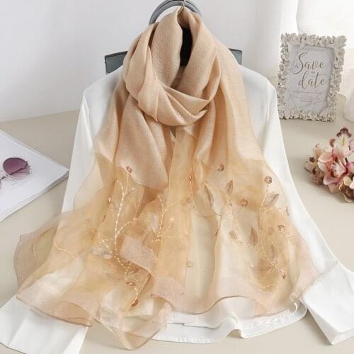2020 Fashion Woman Elegent Silk Wool Scarf EmbroideredShawls And Wraps Lady Travel Pashmina High Quality Winter Neck Scarves