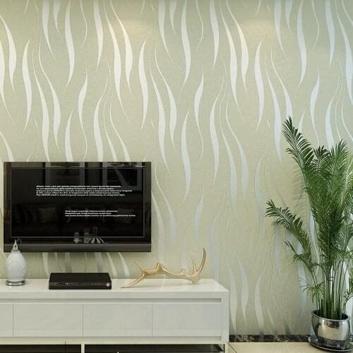 3D Striped Wallpaper Rolls for Living Room TV Background Flocking Non-Woven Embossed Wallpaper Contact Paper Wallcovering Grey