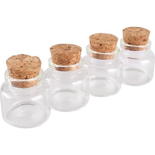 5pcs 10ml 30*30mm Mini Glass bottle with Cork Lids Potion bottles Glass Jars Glass vessels Message Bottles for Wedding party