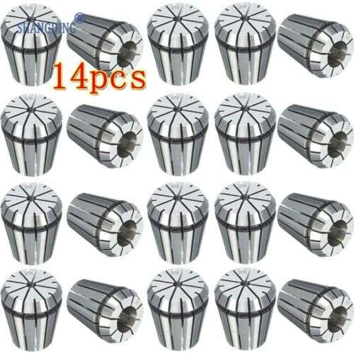 Brand New ER32 14PCS Spring Steel Collet Precision Srt 1/16"-3/4" By 16th Accurate 14 Sizes Wholesale Price