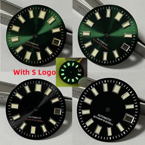 62MAS Submersible Watch Green C3 Luminous Dial Fit For Japanese NH35A Automatic Movement