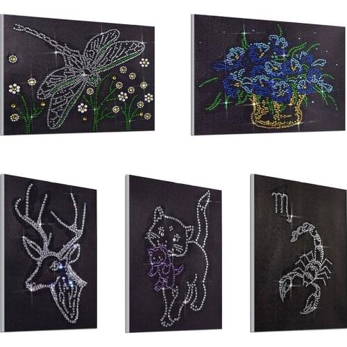 DIY Embroidery Fluorescent Rhinestone 5D Diamond Painting Art Kit Partial Drill Round Diamond Mosaic Painting Home Wall Decor