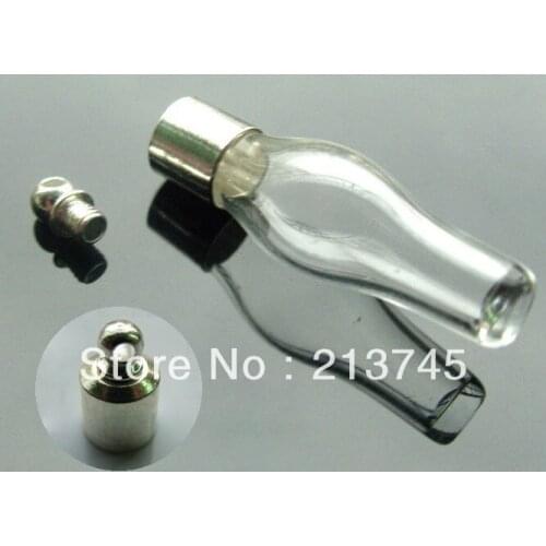 Free ship 100pcs/lot seals M11 glass vial pendant screw cap wish bottle pendant perfume bottle essential oil bottle