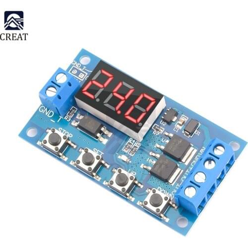 Trigger Cycle Timer Delay Switch 12V 24V Circuit Board Dual MOS Tube Module Micro Pump Controller Control DC Motor LED Light