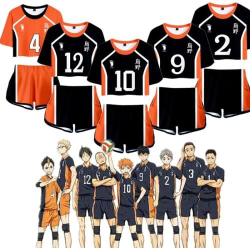 Haikyuu Cosplay Costume Hinata Shoyo Shirt Shorts Sawamura Daichi Uniform Sports Men Bino High School Volleyball Club Women