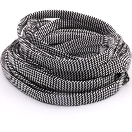7M Cotton Braided Sleeving White Black Insulation Braided Sleeving Cable Wire Gland Cables Protection Suitable for 14-20mm Cable