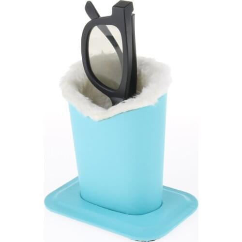 PU Leather and Plush Lined Eyeglasses Holder for Adults and Kids, Anti-scratch