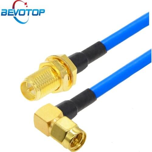 RP SMA Female to SMA Male 90 Degree Right Angle Plug RG402 Semi-Flexible Cable 50 Ohm Pigtail High Frequency Test Cable Jumper