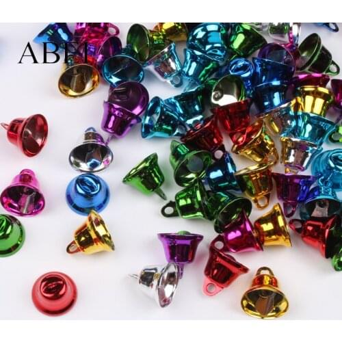 11mm 100pcs Multicolor Gingle Bells For Christmas Tree Home Wedding Decors DIY bell crafts Handmade Accessories
