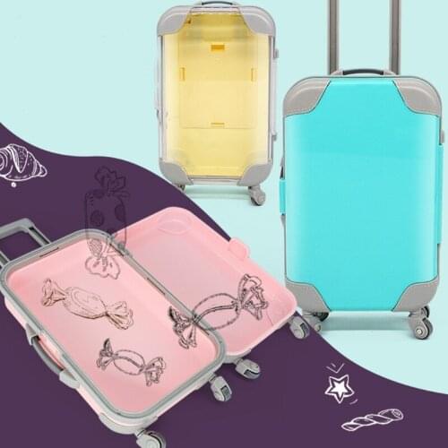 Mini Trolley False Dolls Travel Suitcase Packing Case Eyelashes Packaging Box Simulation Luggage Storage Box