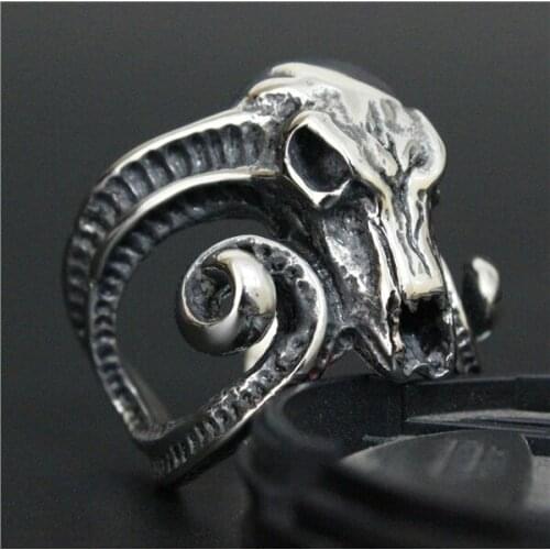 Fashion Jewelry Animal Sheep Ring 316L Stainless Steel Men Boys Fashion Top Best Gift Animal Ring