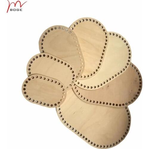 Set of 7 Wide Rounded Rectangle Wooden Basket Bases Rounded Rectangle Bottom base