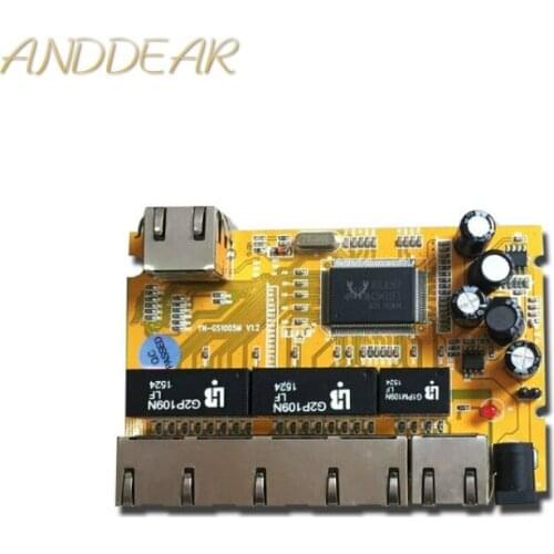 OEM/ODM 5 Port 10/100/1000M realtek chipset gigabit switch 5/6 civil grade industri pcba Module network switch poe ethernet hub