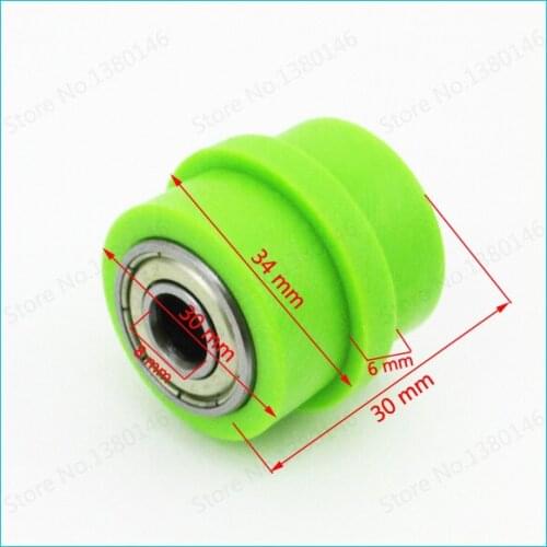 Green 8mm ID Chain Guide Roller Pulley Tensioner For ATV Quad 4 Wheeler Pit Dirt Motor Trail Bike Go Kart Motorcycle Motocross