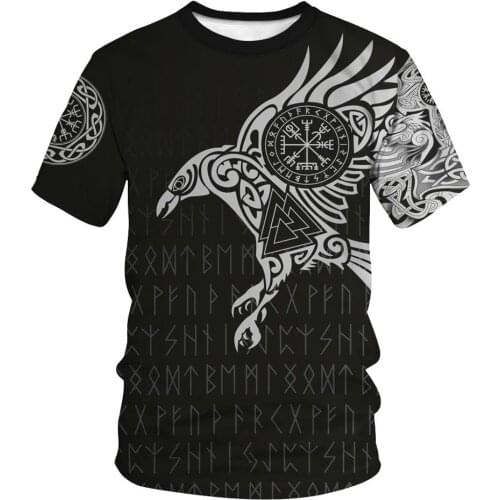 2020 New summer Fashion Viking tattoo t shirt men shirt Viking Odin 3D Printed Funny t-shirt Harajuku Casual streetwear tee top