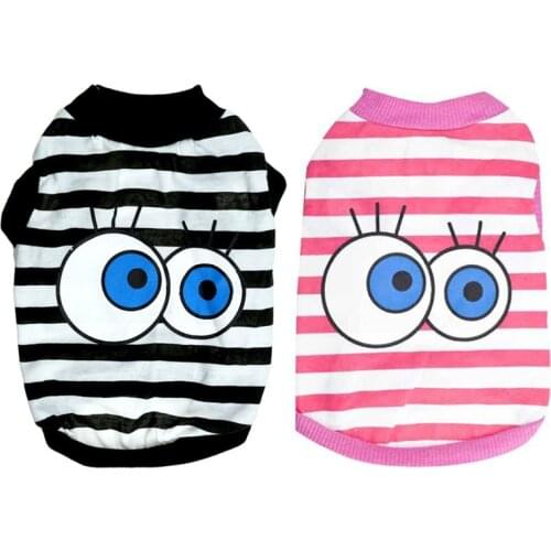 Big Eye Pet Dog Clothes Spring T-shirt Soft Dogs Clothes Pet Cat Clothing Cotton Shirt Casual Coats For Small Pets Chihuahua