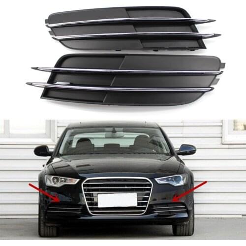 1 Pair Front Bumper Lower Fog Light Grille Trims for 2012-2014 A6 C7 4G0807681 4G0807682 Ventilation Grille