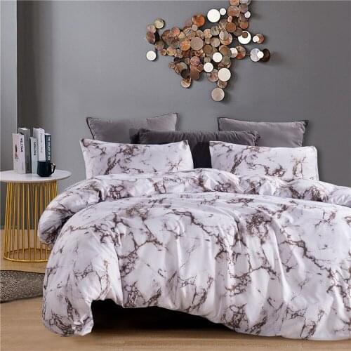 The Bedroom Bedding Comfortable Colorful Marble Pattern Printed Duvet Cover (2/3 Pcs) Single Double Luxury Home Textile