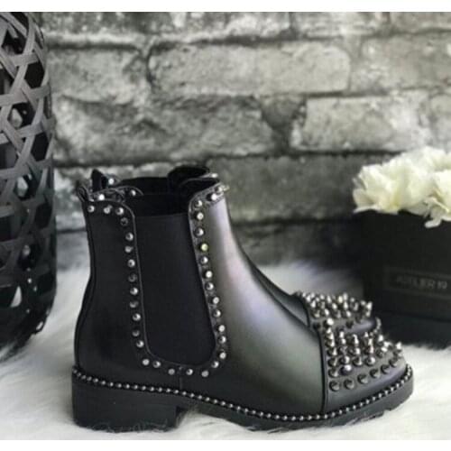 PRETO BRANCO 2021 Boots Rivet Womens Boots Short Boots Ankle Boots Platform Locomotive Style GYY