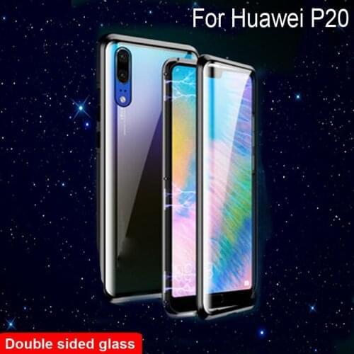 Luxury Magnetic Adsorption Case For Huawei P20 p20 Metal Frame Doubl Sided Glass Cover For Huawei P 20 Protective Phone Case